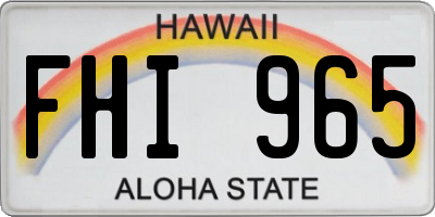 HI license plate FHI965
