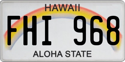 HI license plate FHI968