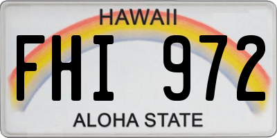 HI license plate FHI972