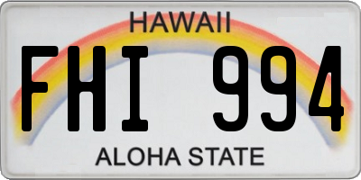 HI license plate FHI994