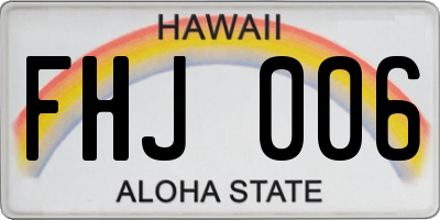 HI license plate FHJ006