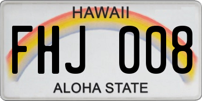 HI license plate FHJ008