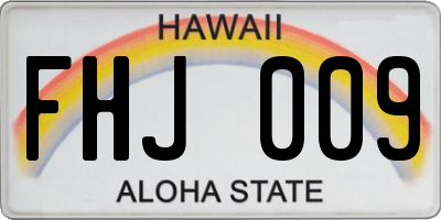 HI license plate FHJ009