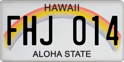 HI license plate FHJ014