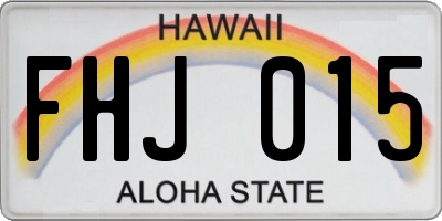 HI license plate FHJ015