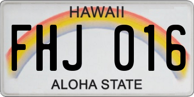 HI license plate FHJ016