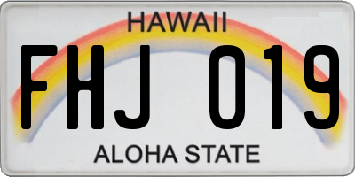 HI license plate FHJ019