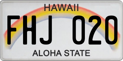 HI license plate FHJ020