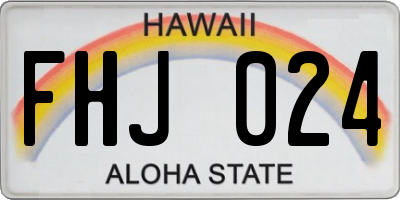HI license plate FHJ024