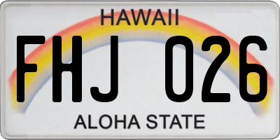 HI license plate FHJ026