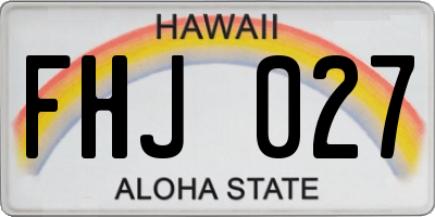 HI license plate FHJ027
