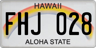 HI license plate FHJ028