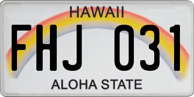 HI license plate FHJ031