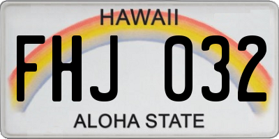 HI license plate FHJ032