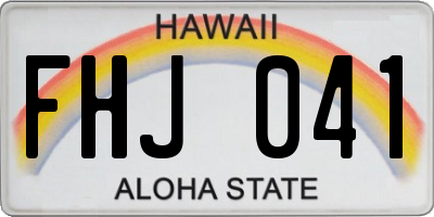 HI license plate FHJ041