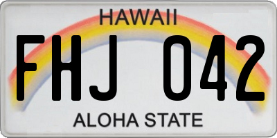 HI license plate FHJ042