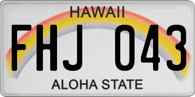 HI license plate FHJ043