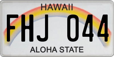 HI license plate FHJ044