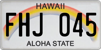HI license plate FHJ045
