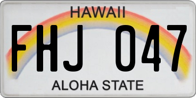 HI license plate FHJ047