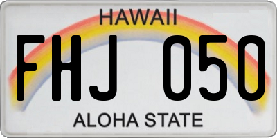 HI license plate FHJ050