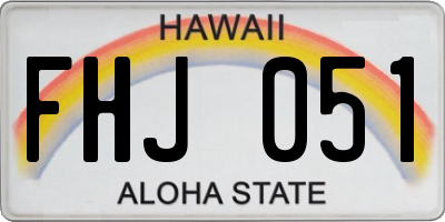 HI license plate FHJ051