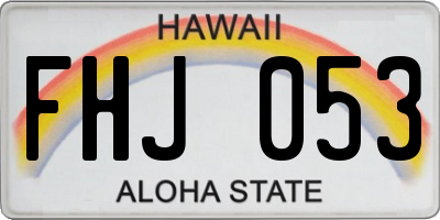 HI license plate FHJ053