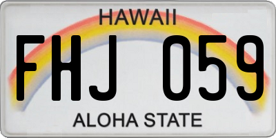 HI license plate FHJ059