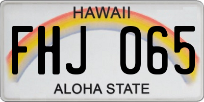 HI license plate FHJ065
