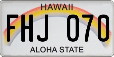 HI license plate FHJ070