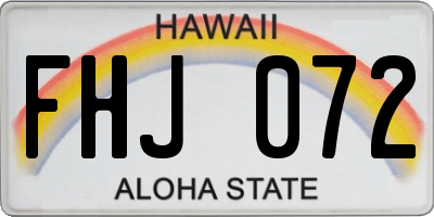 HI license plate FHJ072