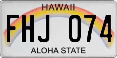 HI license plate FHJ074