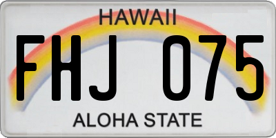 HI license plate FHJ075