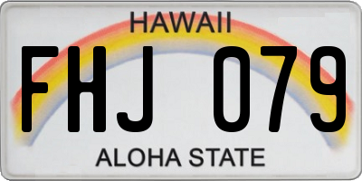 HI license plate FHJ079