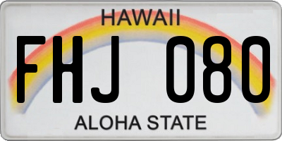 HI license plate FHJ080