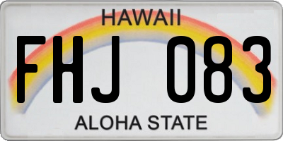 HI license plate FHJ083