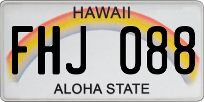 HI license plate FHJ088