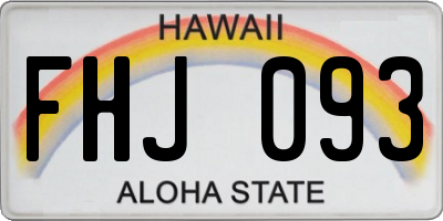 HI license plate FHJ093