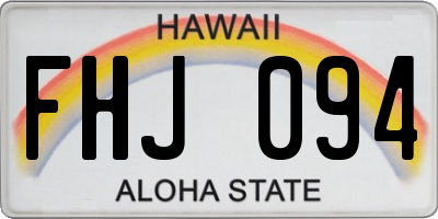 HI license plate FHJ094