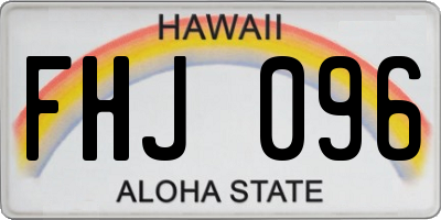 HI license plate FHJ096