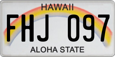 HI license plate FHJ097