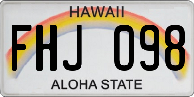 HI license plate FHJ098