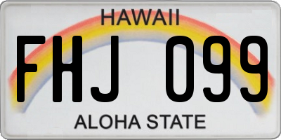 HI license plate FHJ099