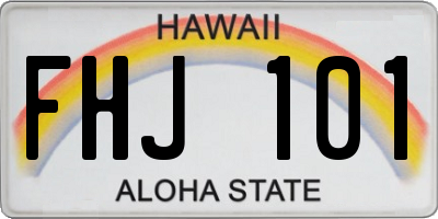 HI license plate FHJ101
