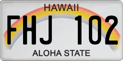 HI license plate FHJ102