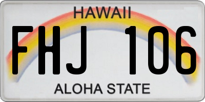 HI license plate FHJ106