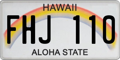 HI license plate FHJ110