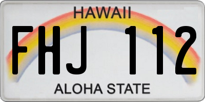 HI license plate FHJ112