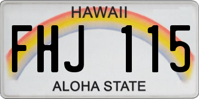 HI license plate FHJ115