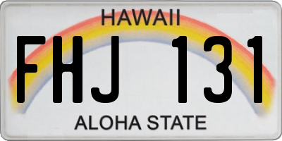 HI license plate FHJ131